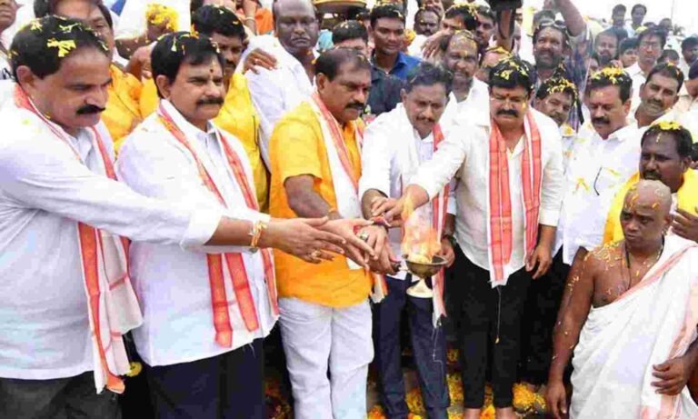 Andhra minister Nimmala Ramanaidu releases water to Krishna Delta